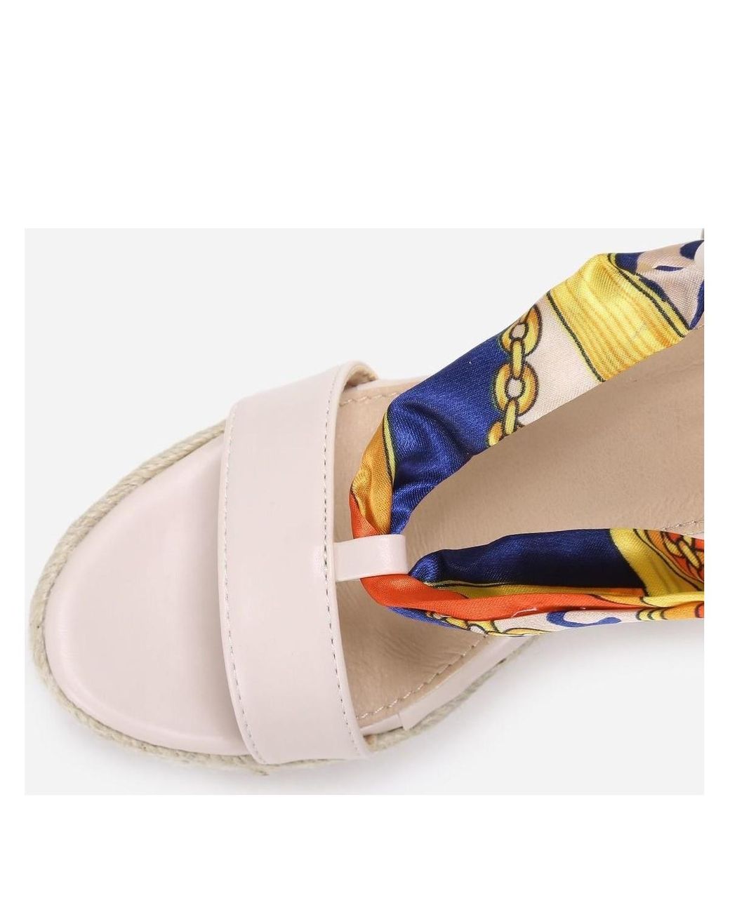 Sandales compensées beiges à ruban satiné et imprimé Sandales La Modeuse en  coloris Neutre | Lyst