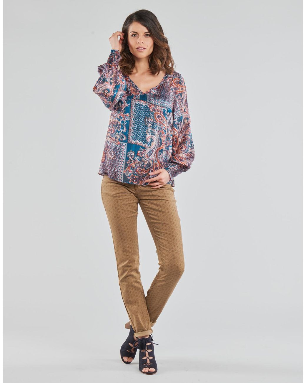 Cream Broek Lotte Printed in het Natural