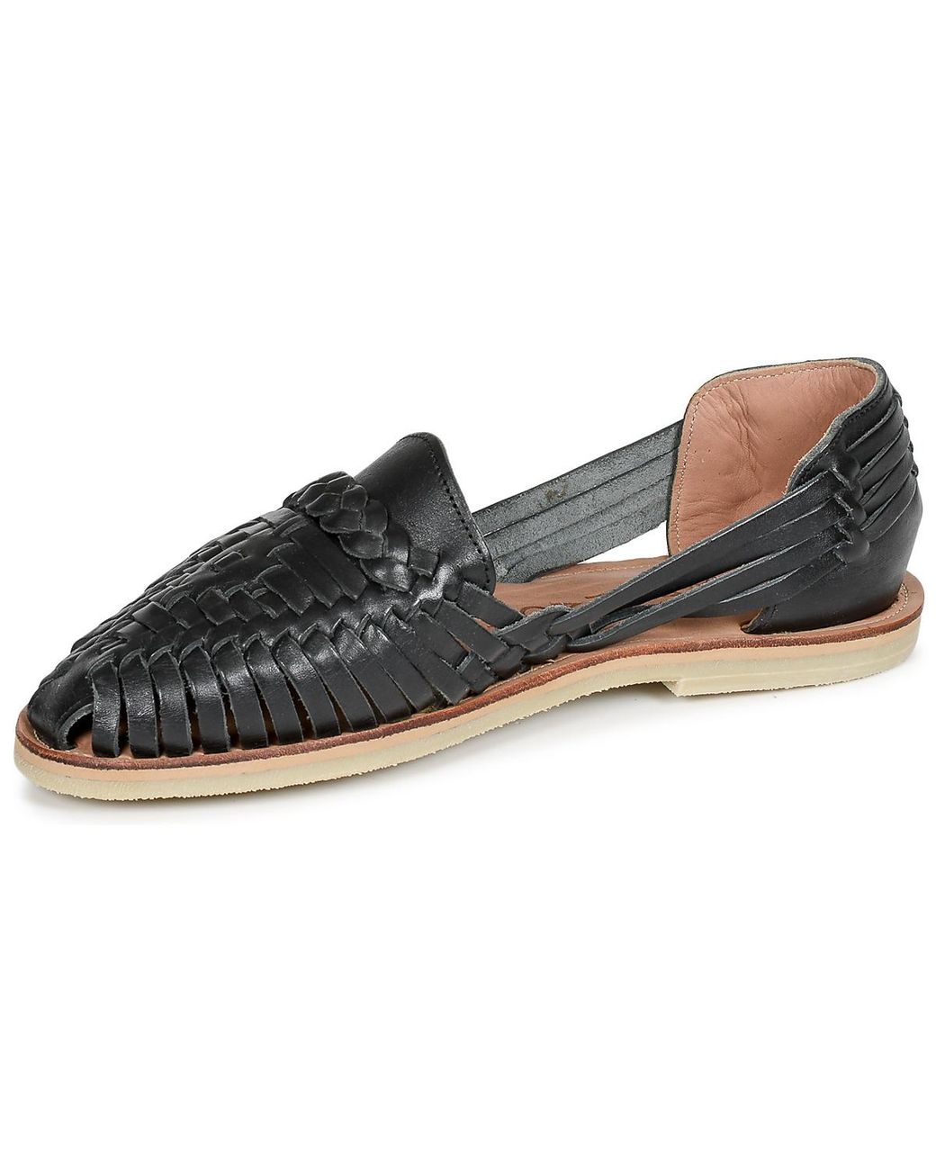MAPACHE Black Flache Sandalen Alegre
