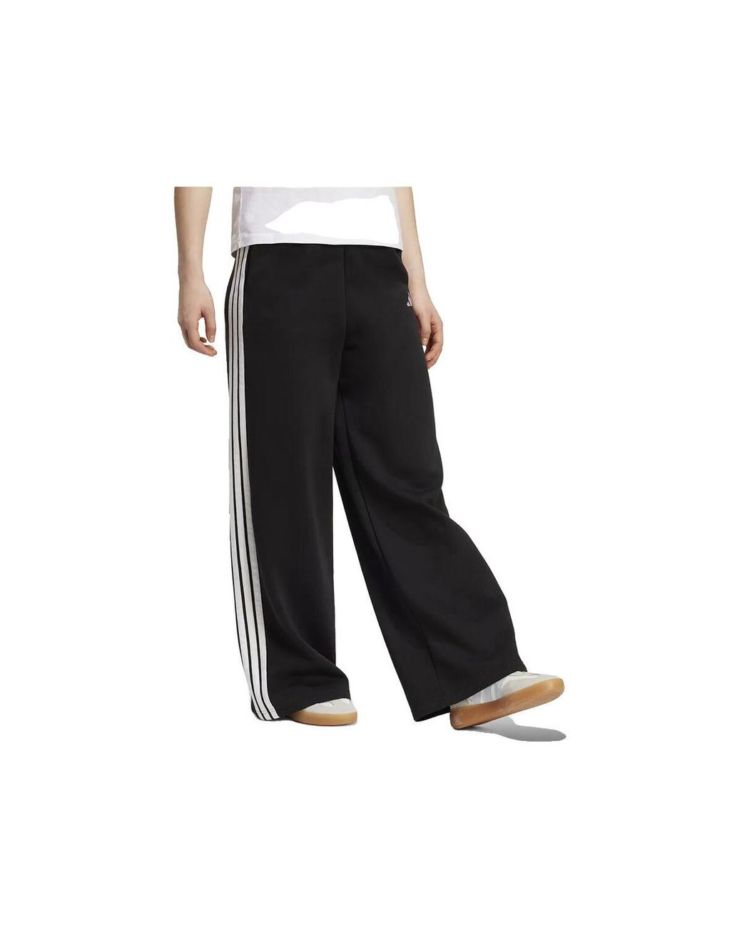 Jogging Pantalons De Survêtement 3-Stripes Fleece Wide Adidas en coloris Black