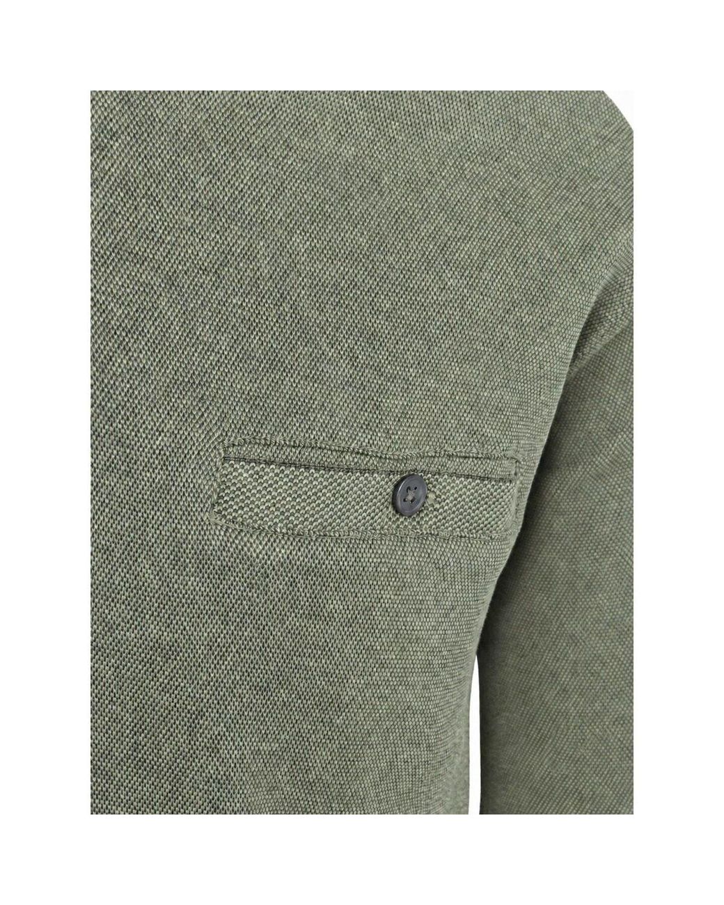 Polo Longsleeve Polo Structure Vert CASA MODA pour homme en coloris Gray