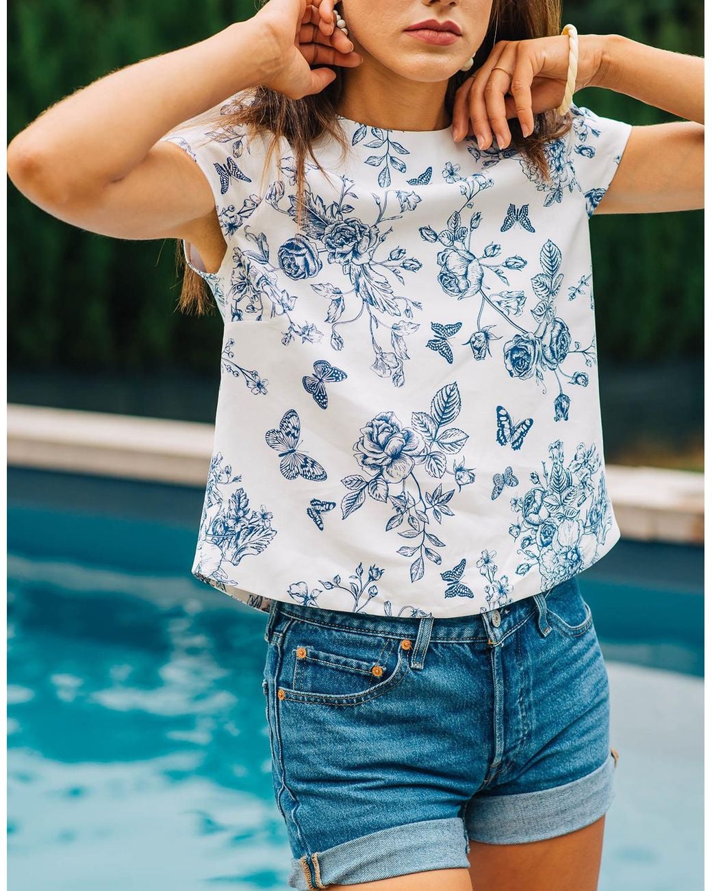 Blouses THEA Celeste en coloris Blue