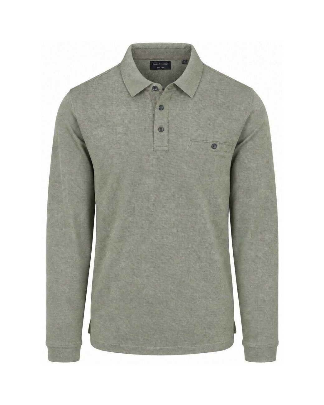 Polo Longsleeve Polo Structure Vert CASA MODA pour homme en coloris Gray
