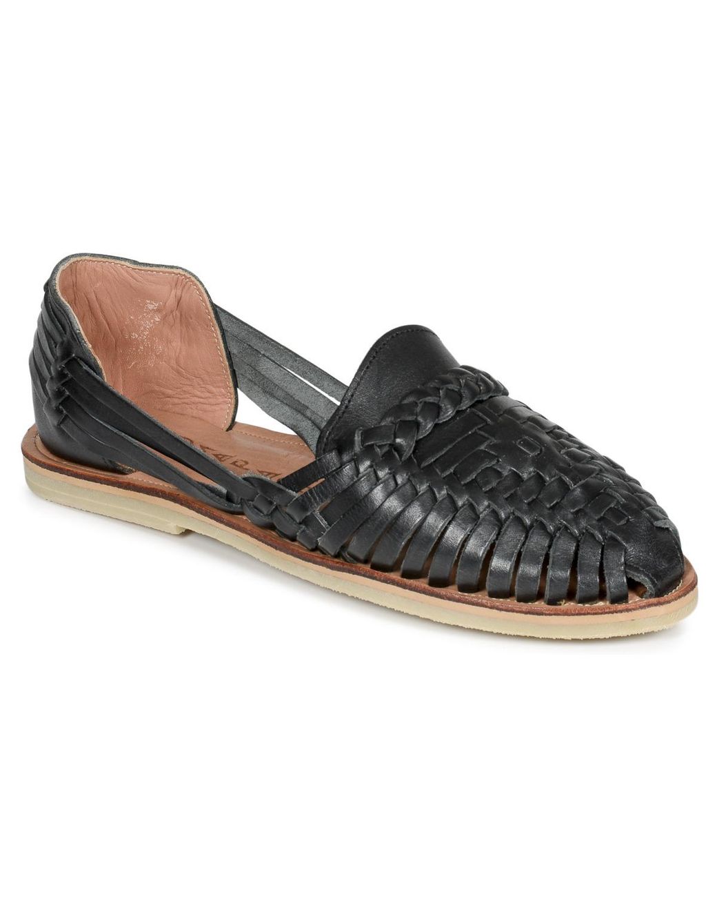 MAPACHE Black Flache Sandalen Alegre
