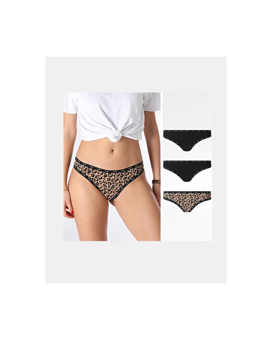Slips O4Gg24 K6Yw1 Printed Basic Thong Guess en coloris White