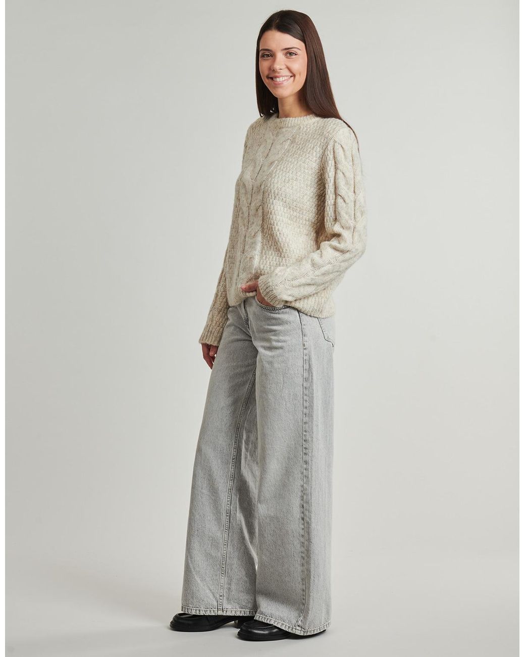 Pieces Gray Pullover Pcnina