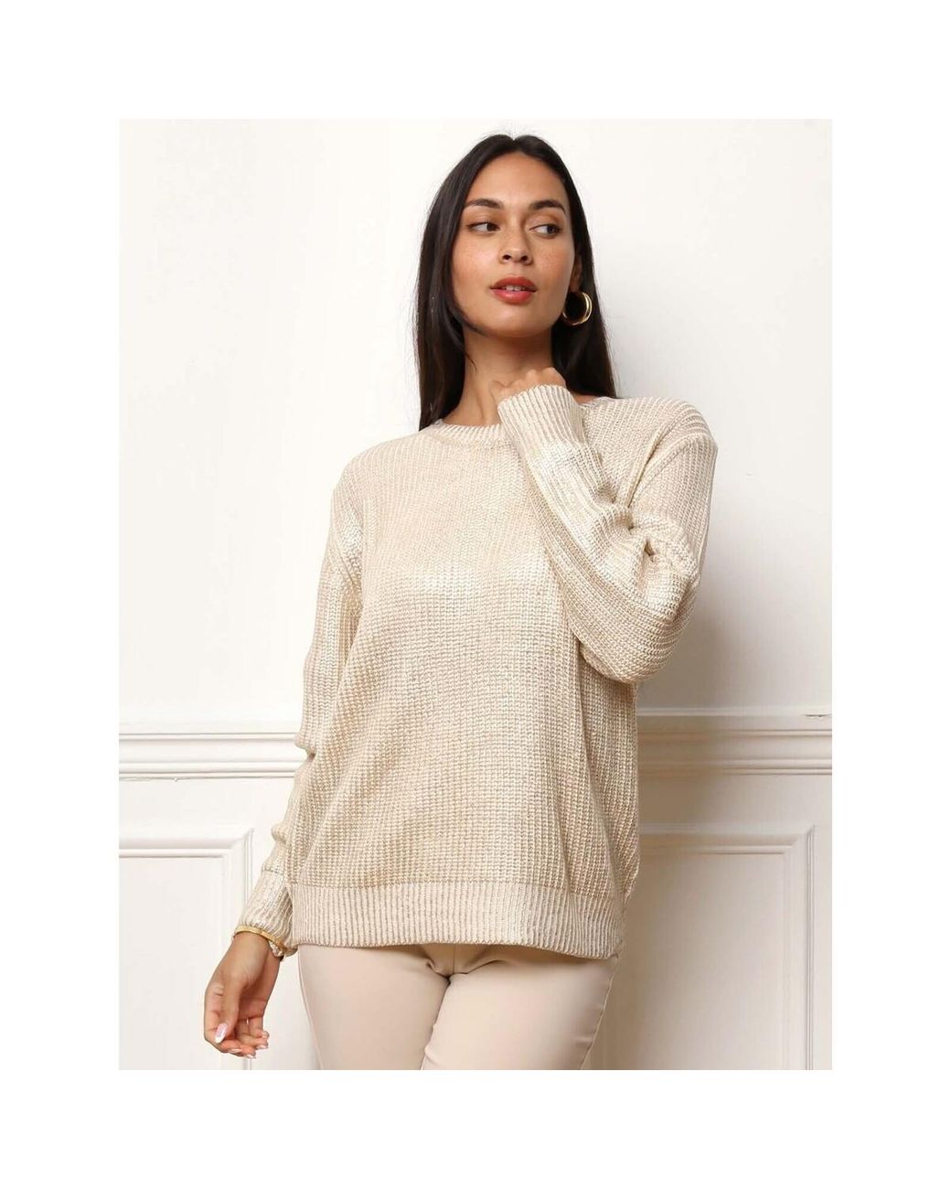 Pull Pulls pour - Beige / Doré La Modeuse en coloris Natural