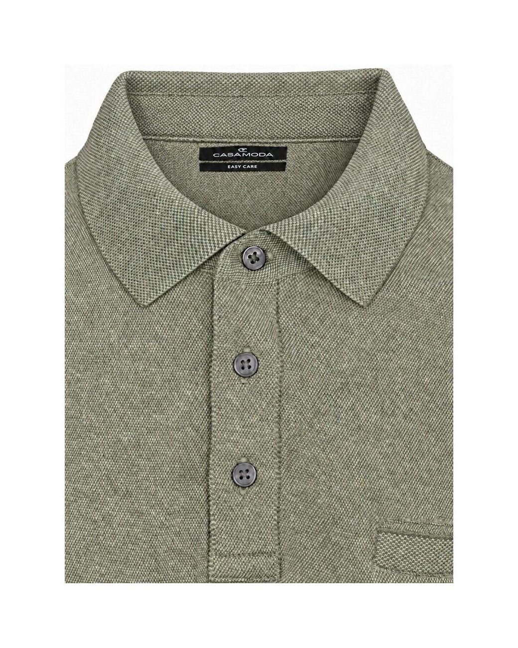 Polo Longsleeve Polo Structure Vert CASA MODA pour homme en coloris Gray