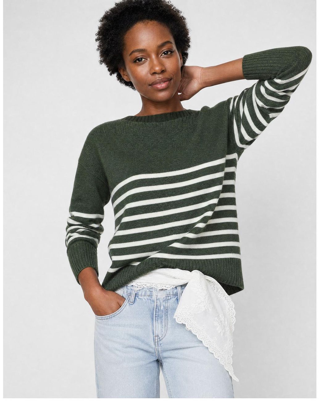 Pull Onlglory Ls Boatneck ONLY en coloris Green
