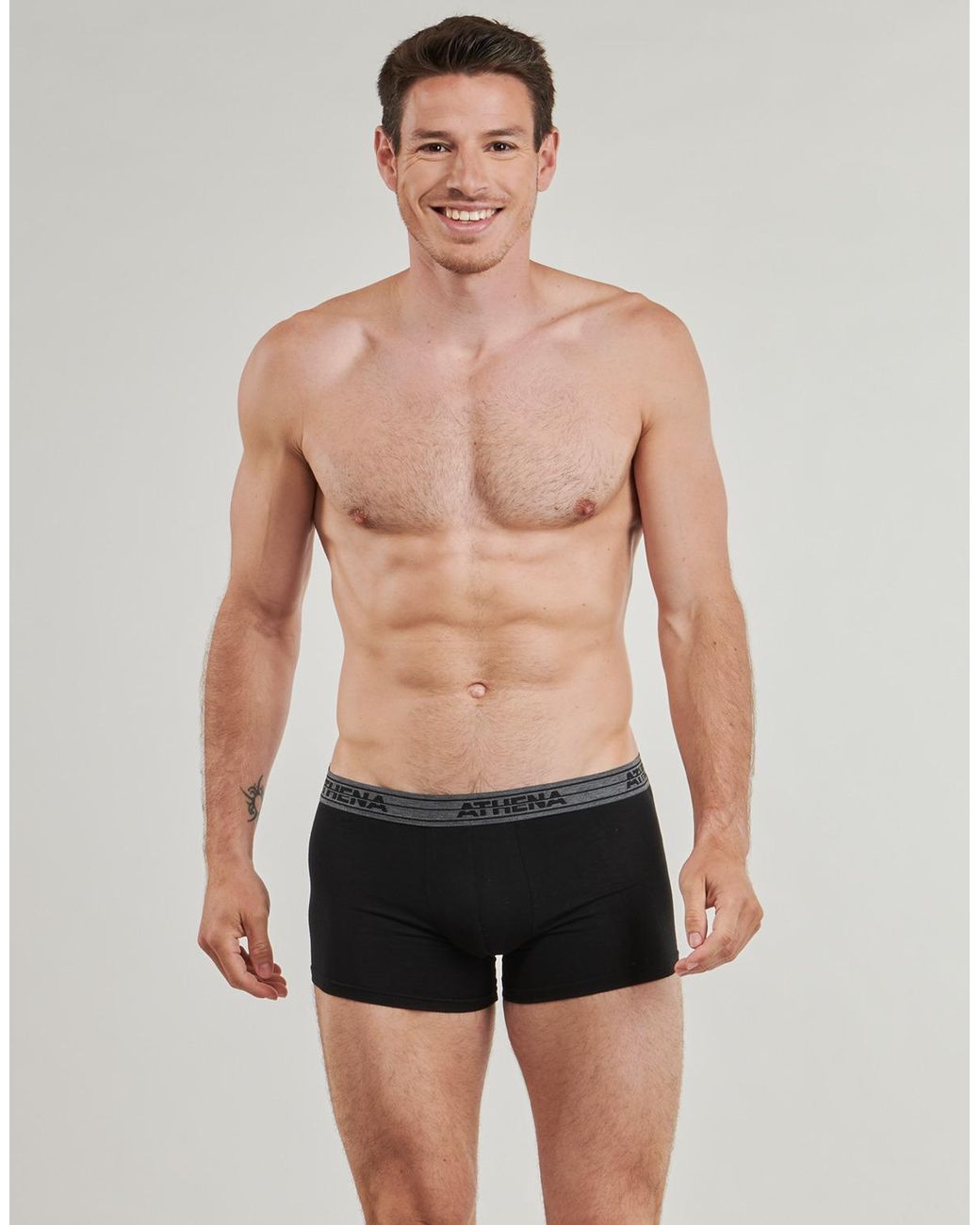 Athena Boxers Basic Coton Pack De 4 in het Black voor heren
