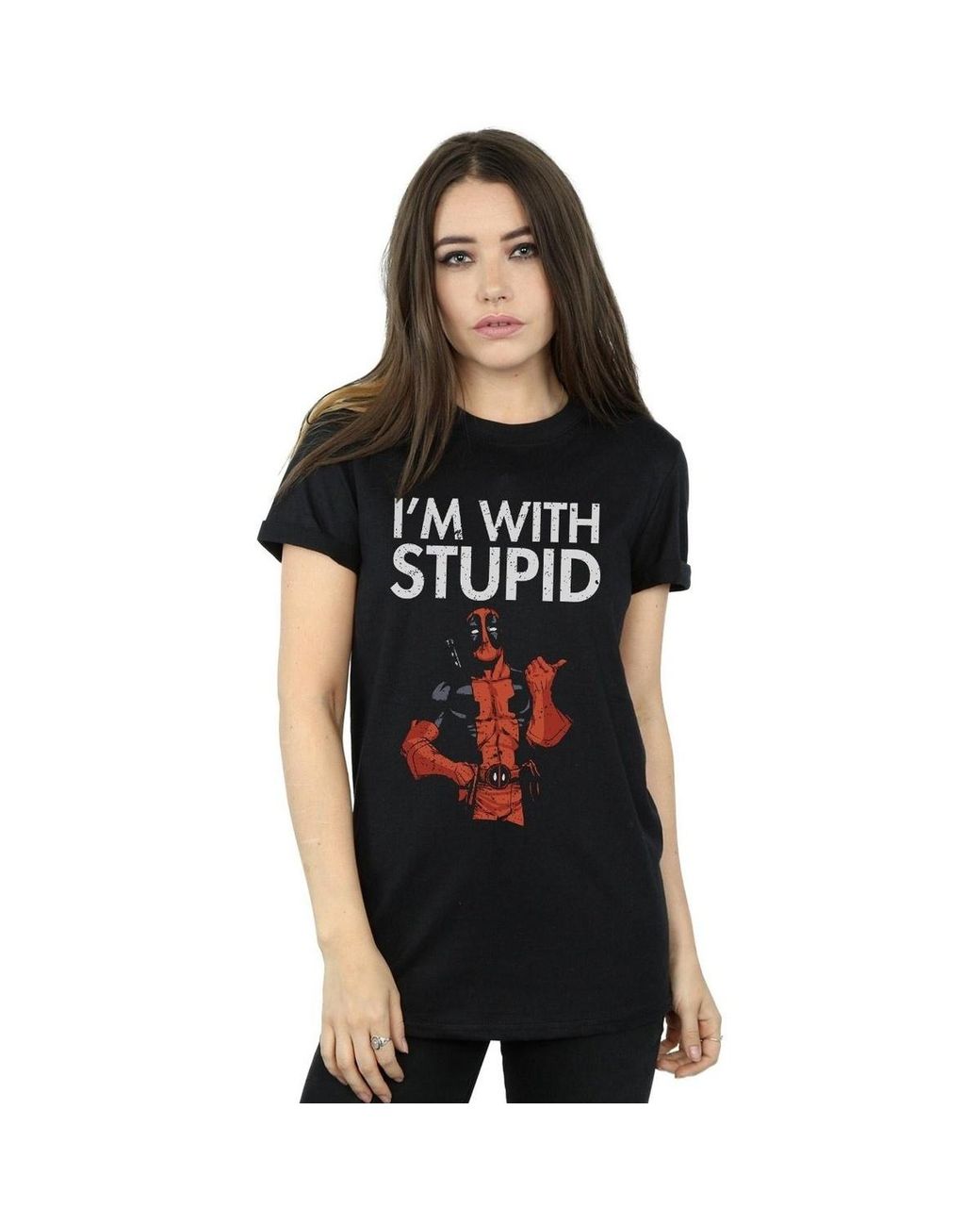 T-Shirt I'M With Stupid Marvel en coloris Black