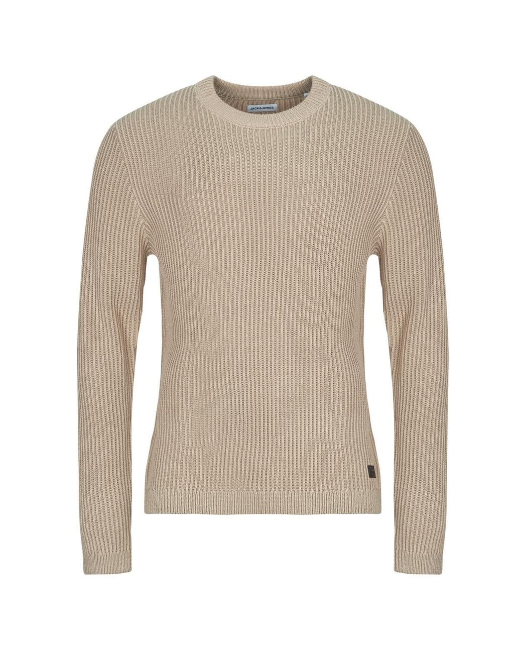 Jack & Jones Trui Jjedover Knit Crew Neck in het Natural voor heren