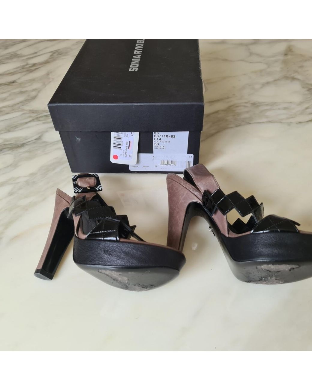 Escarpins Luxueux Sonia Rykiel En Cuir Verni Noir - Pointure 36.5, Talons 6 Cm - Neufs Portés 1 Fois