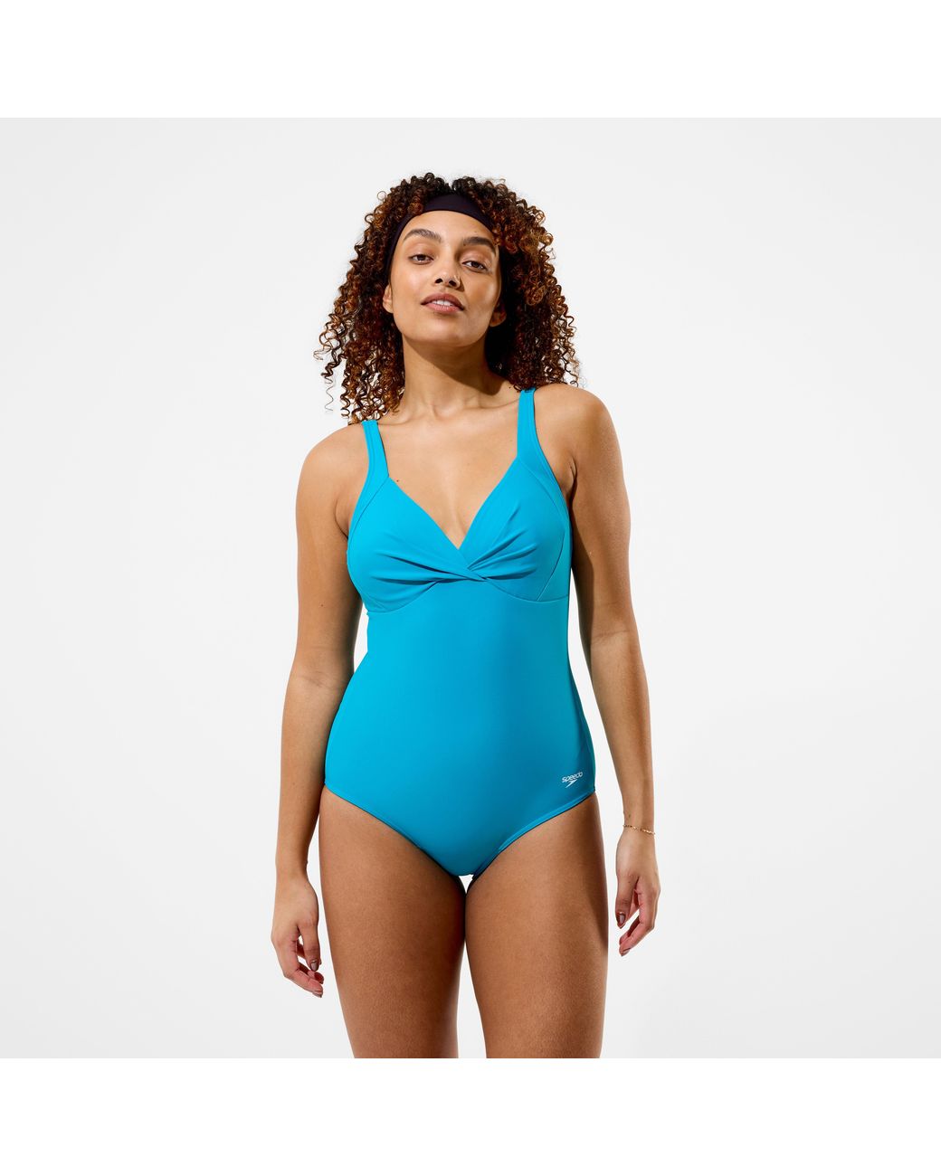 Speedo Blue Solid Cross Knot Swimsuit