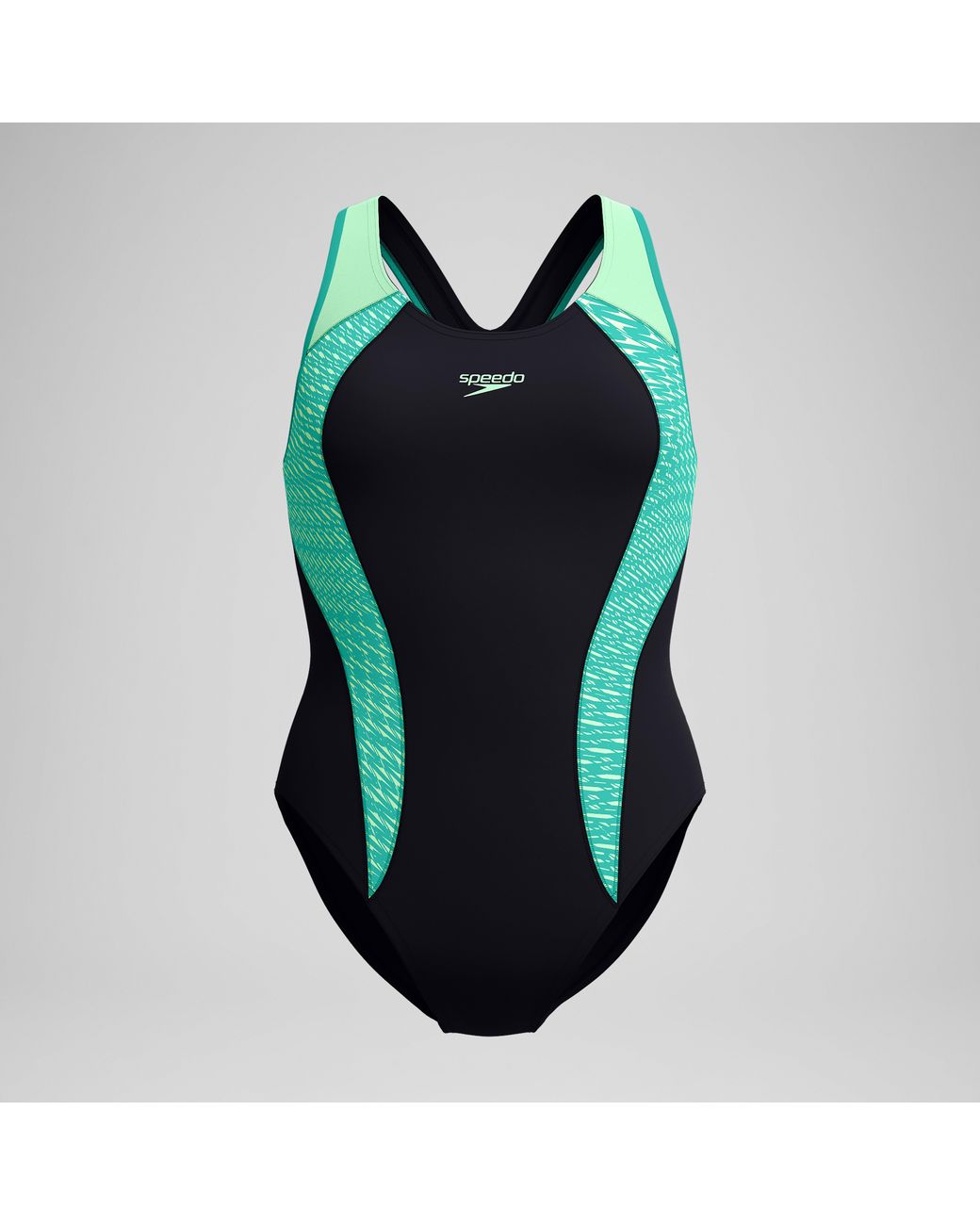 Speedo Blue Placement Laneback Swimsuit