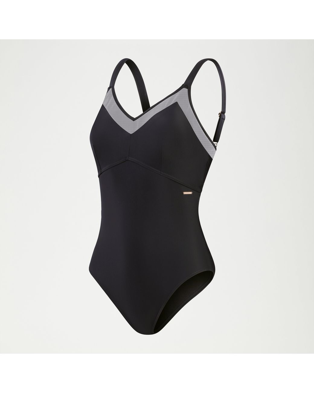 Speedo Black Shaping Mesh Detail Swimsuit