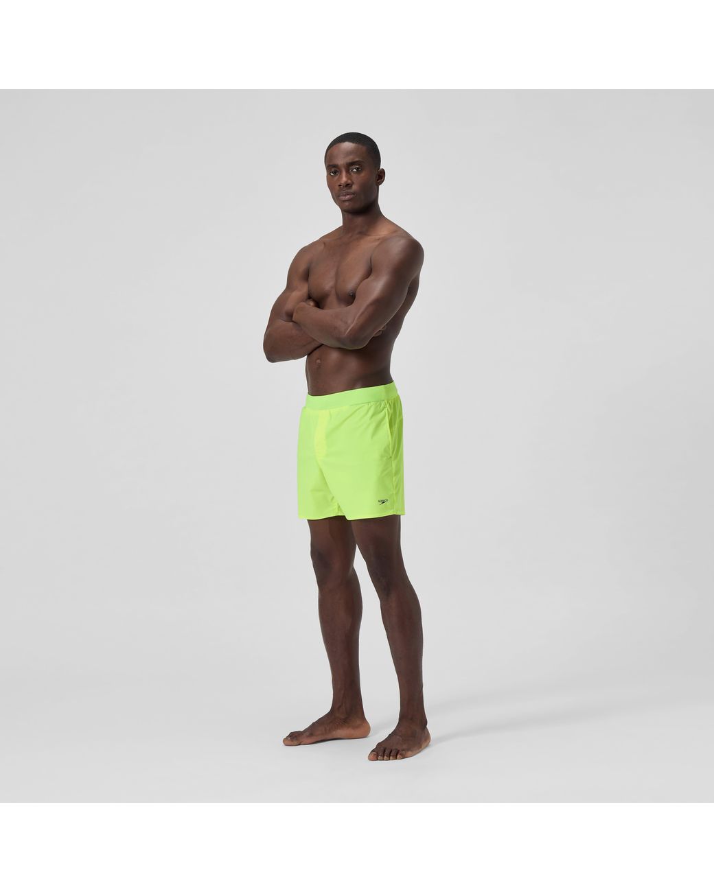 Speedo Green Lookout Solid Swim Shorts for men
