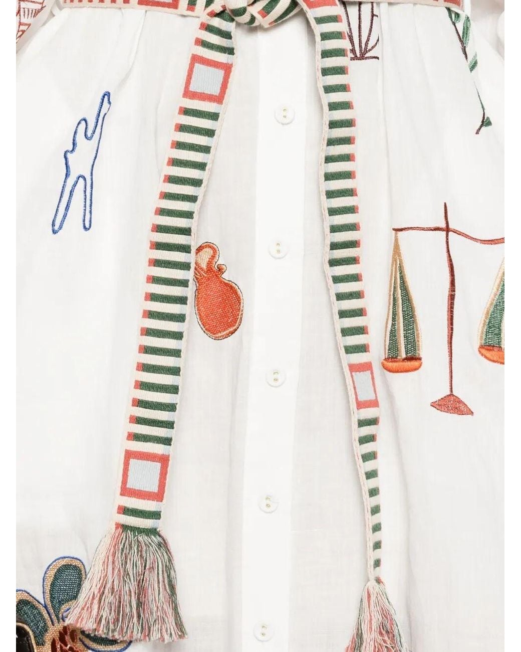 ALMAIS 'Mina' Embroidered Shirt Dress in White | Lyst