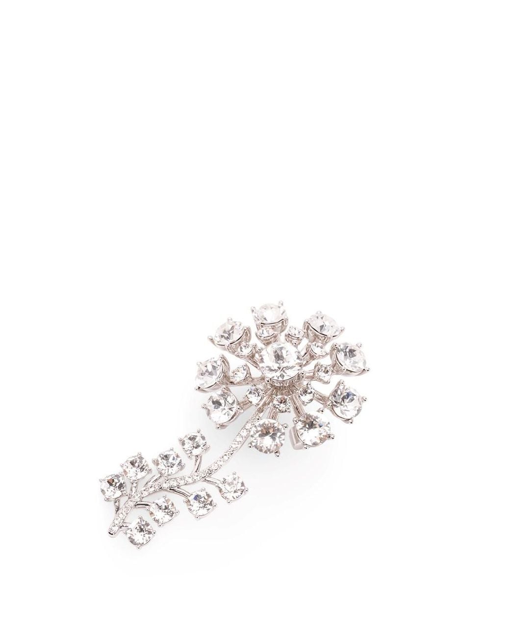 Self-Portrait White Crystal Brooch