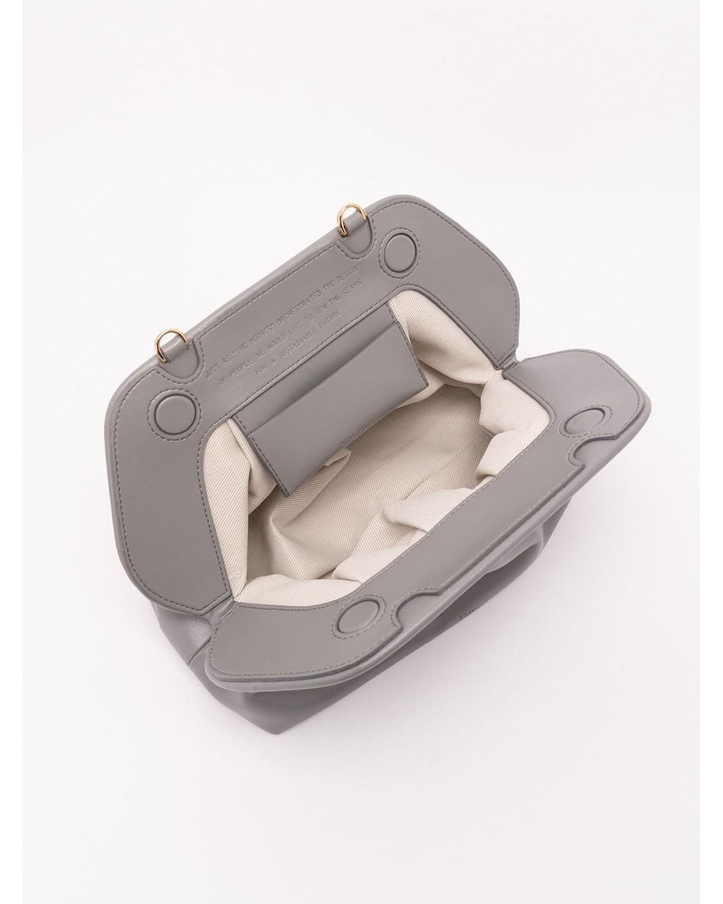THEMOIRÈ Gray Bios Medium Vegan Fabric Clutch