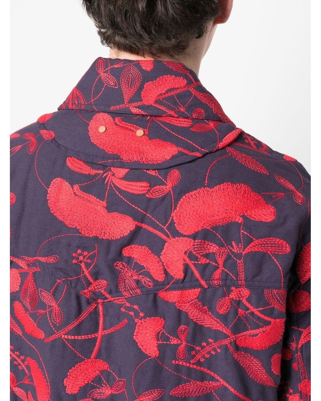 ANDERSSON BELL Flower Embroidery Zip-up Jacket in Red for Men | Lyst