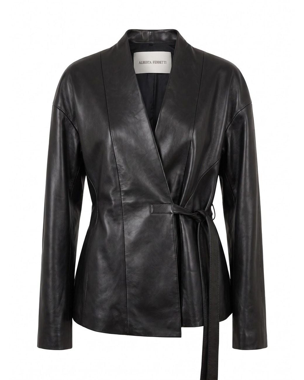 Alberta Ferretti Black Leather Jacket