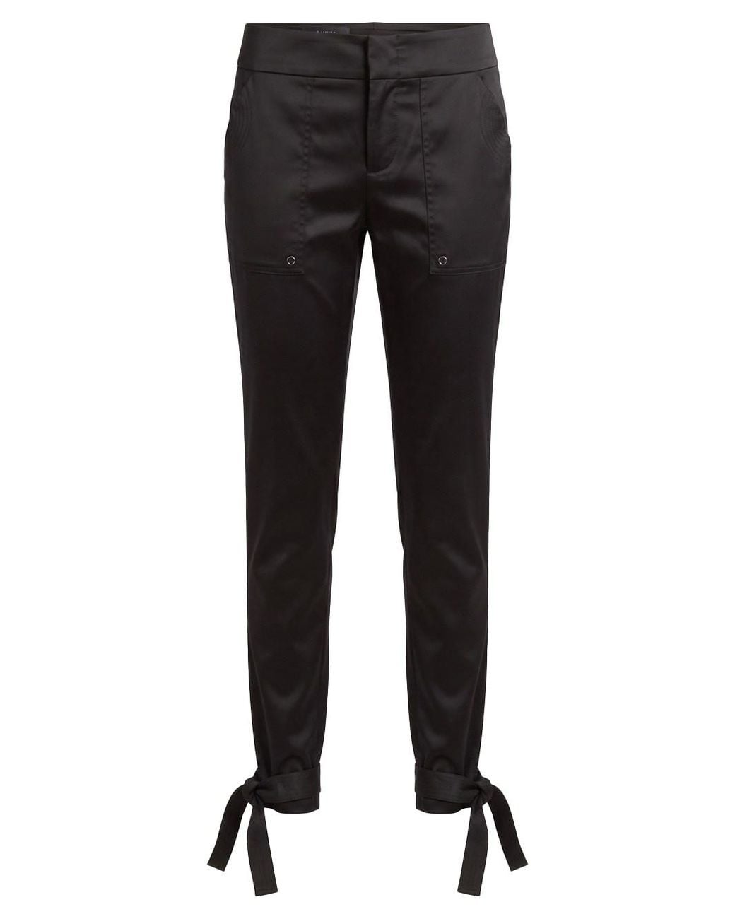 Gucci Black Satin Bow Detail Pants
