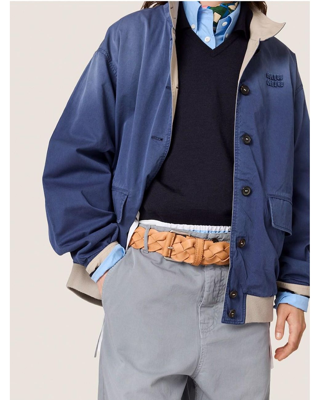 Miu Miu Blue Cotton Jacket
