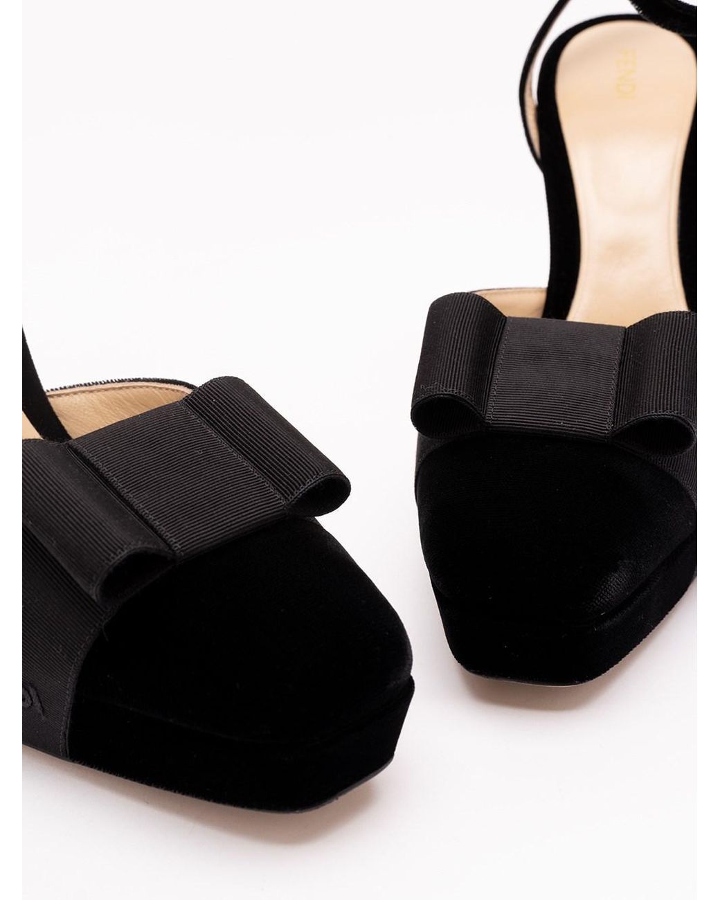 Fendi Black Velvet Slingback