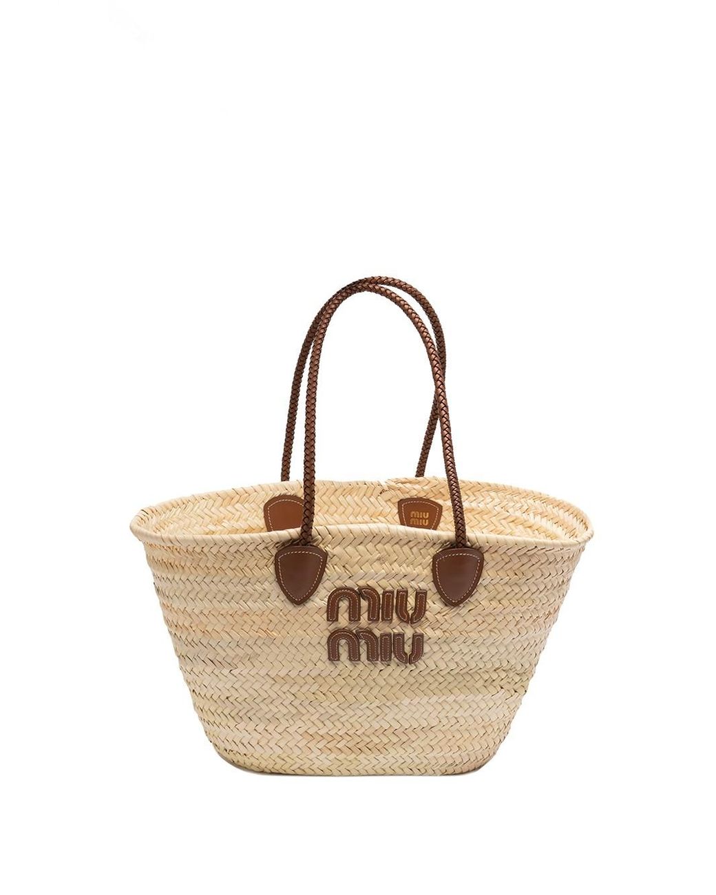 Miu Miu `palmetto` Tote Bag in Natural | Lyst