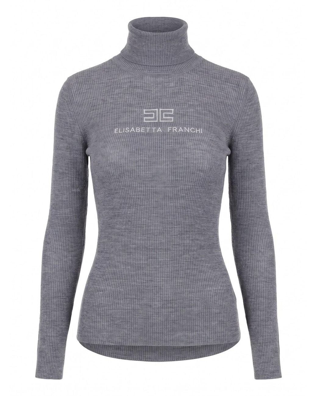 Elisabetta Franchi Blue Ribbed Knit Top