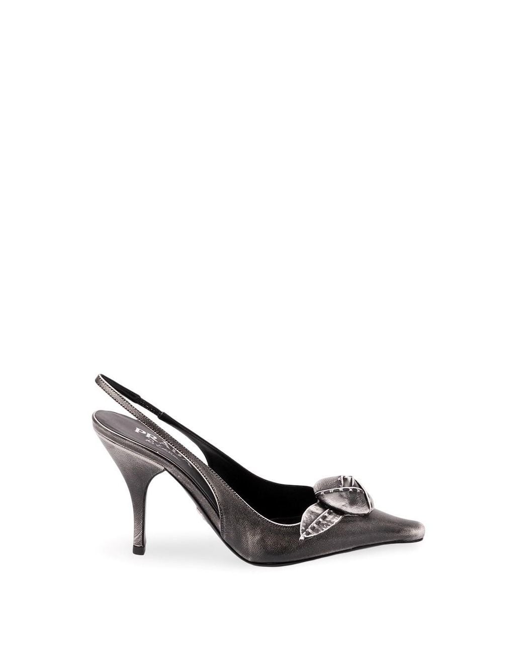 Prada White Leather Slingback Pumps