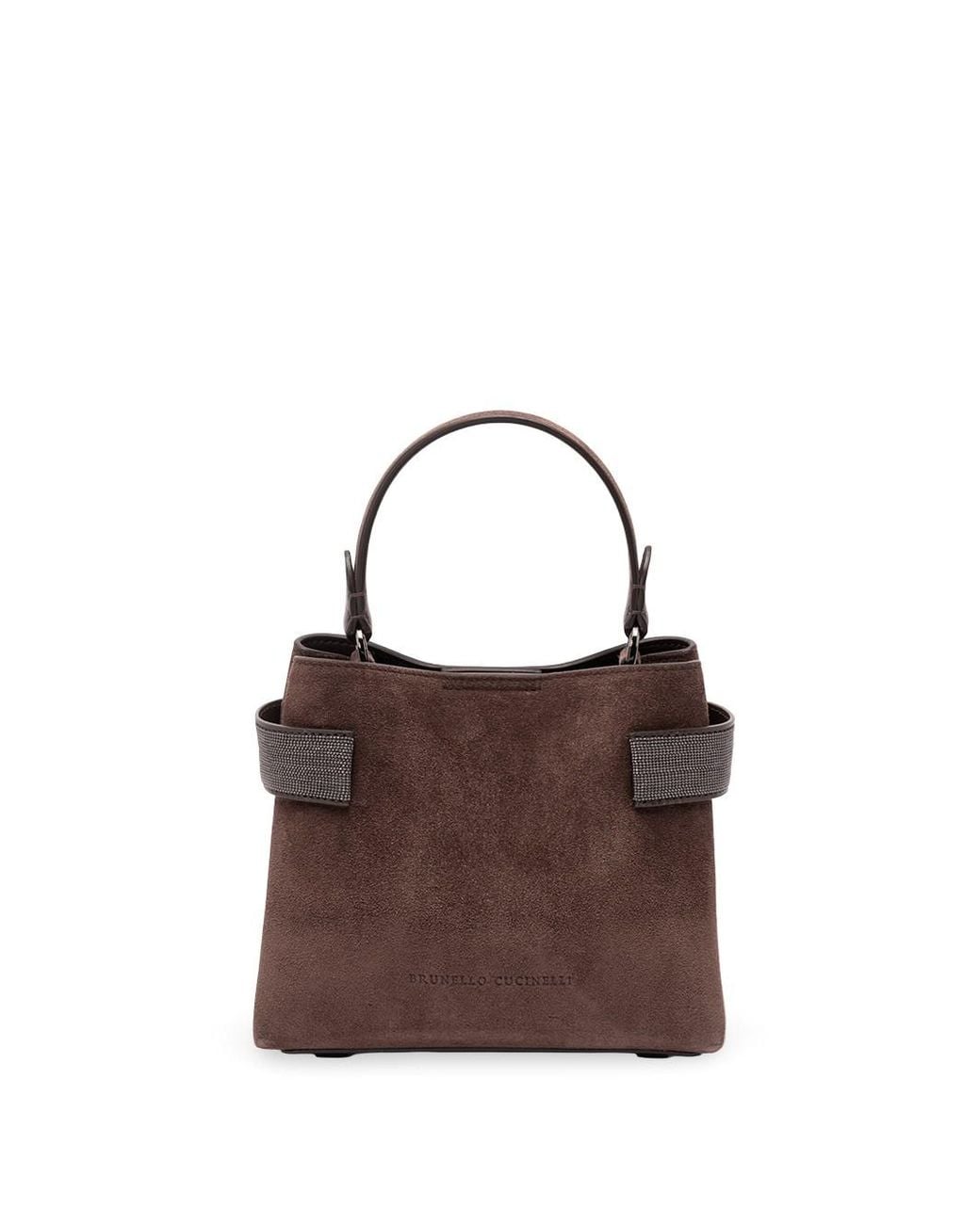 Brunello Cucinelli Brown Small Top-Handle Essence Bag