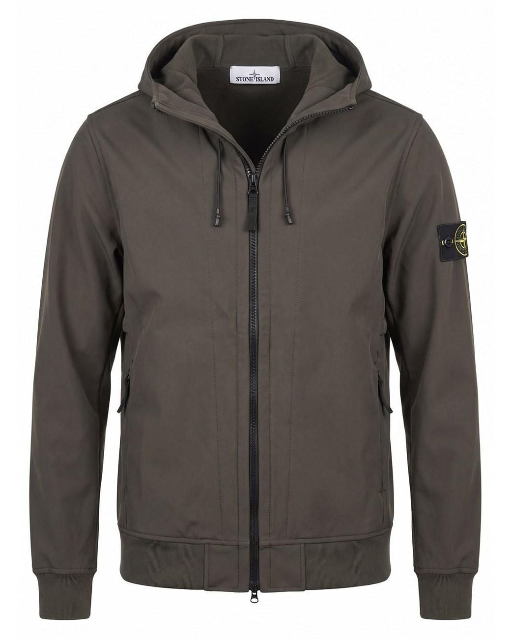 Stone Island Gray Soft Shell-R_E.Dye Biker Jacket for men
