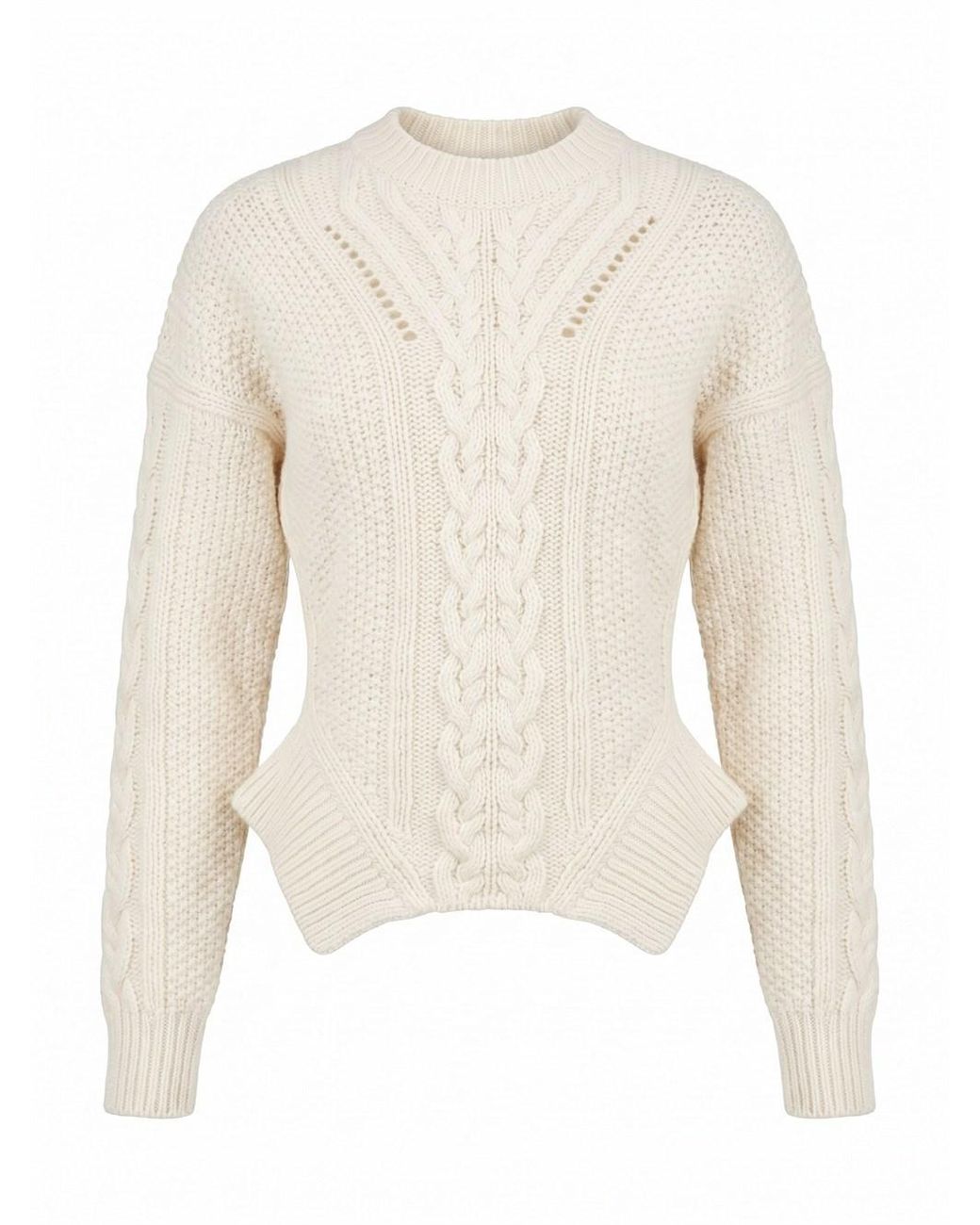 Dondup White Slim Round Neck Sweater
