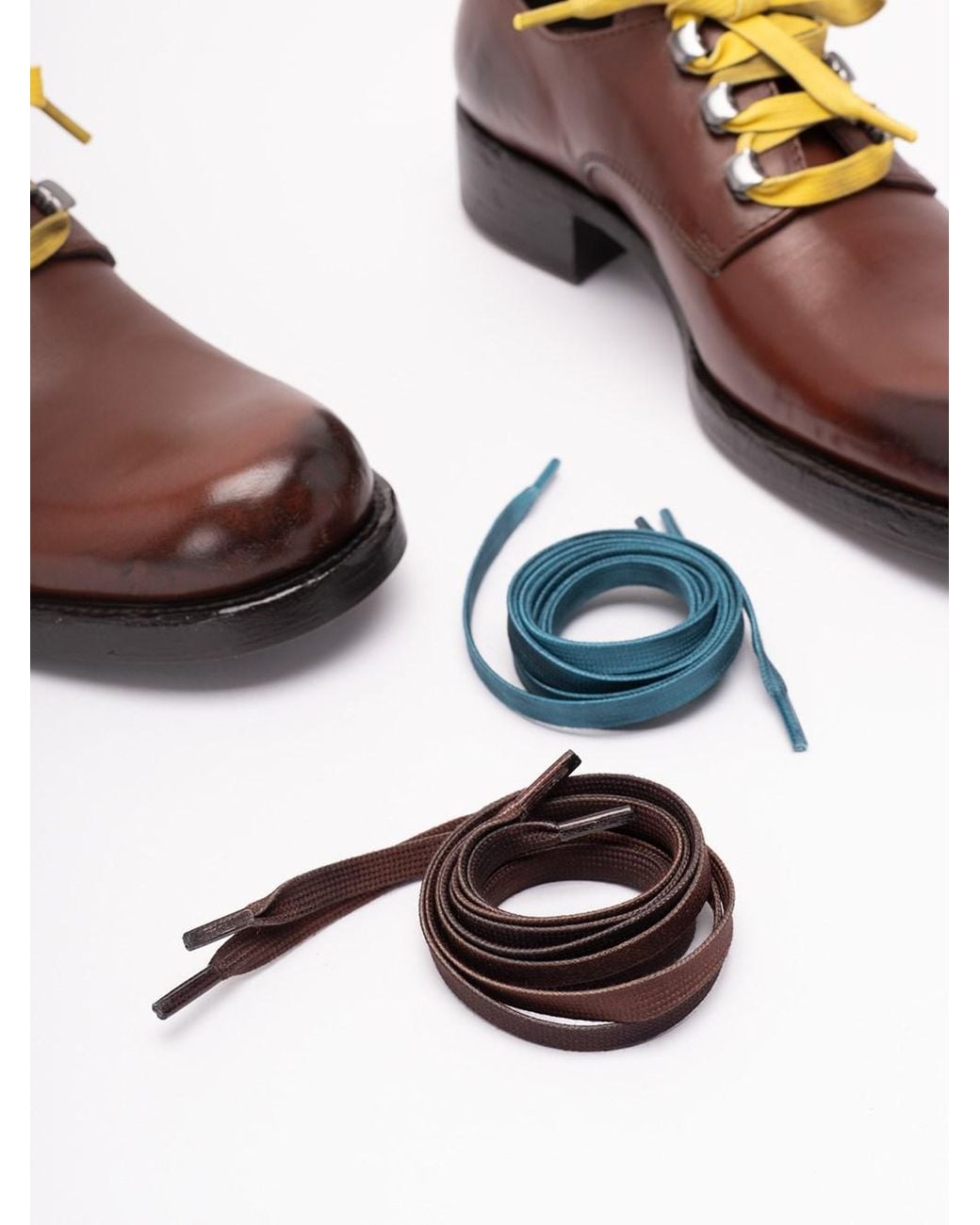 Prada Brown Antiqued Leather Lace-Up Shoes