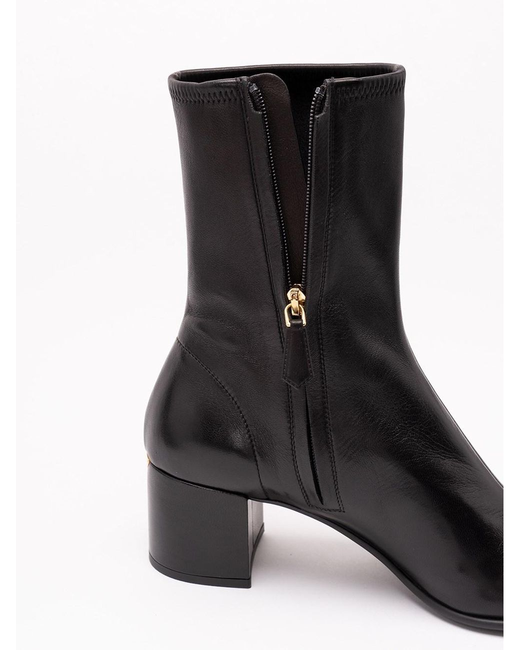 Prada Black Stretch Nappa Leather Booties