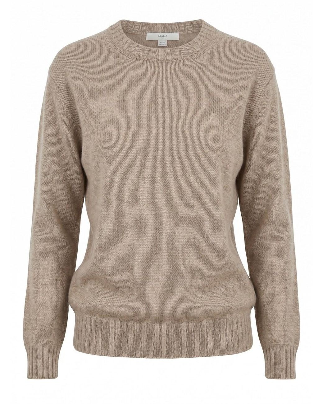 Malo Brown Round Neck Sweater