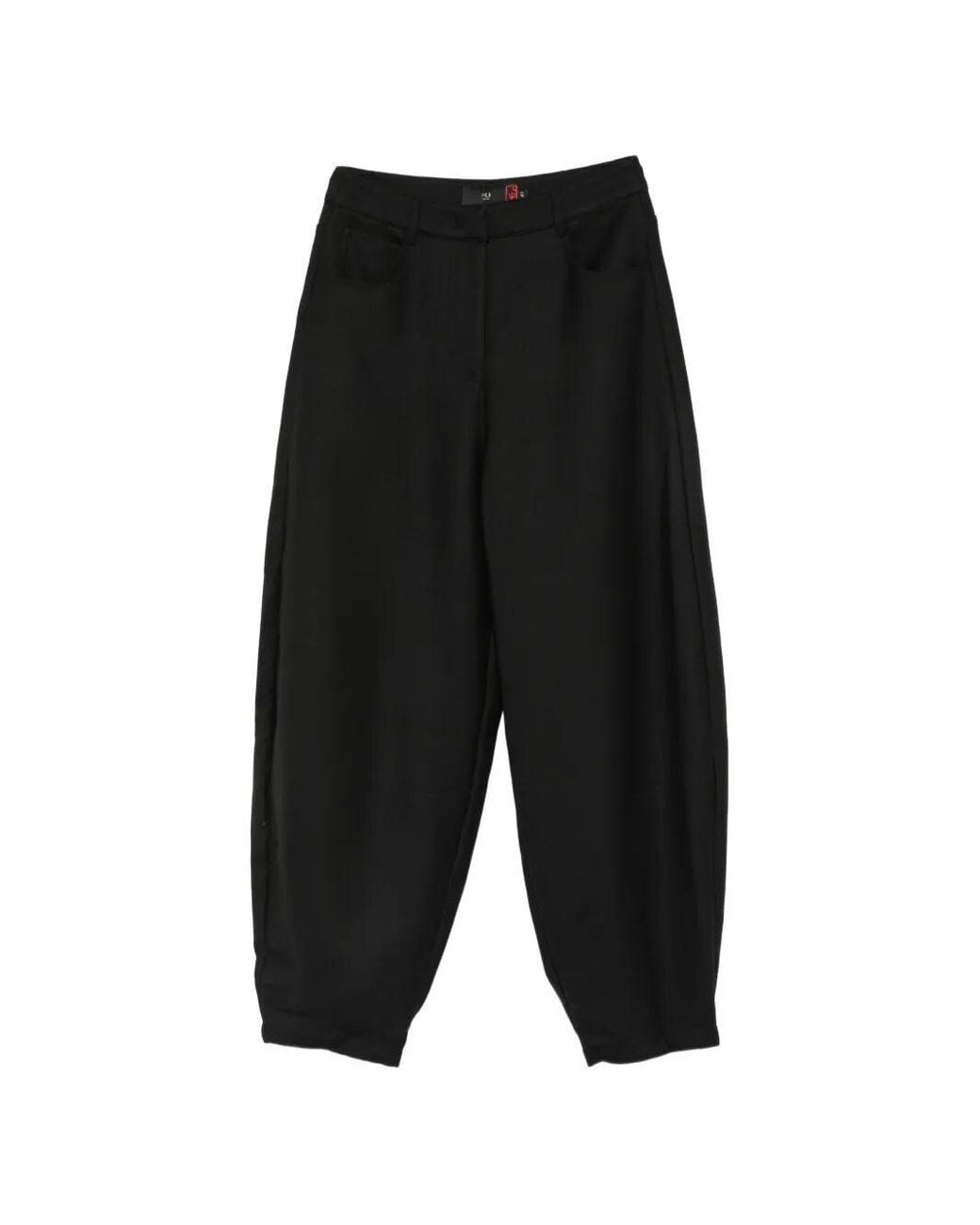 Hui Milano Black Wool Cuffed Pants