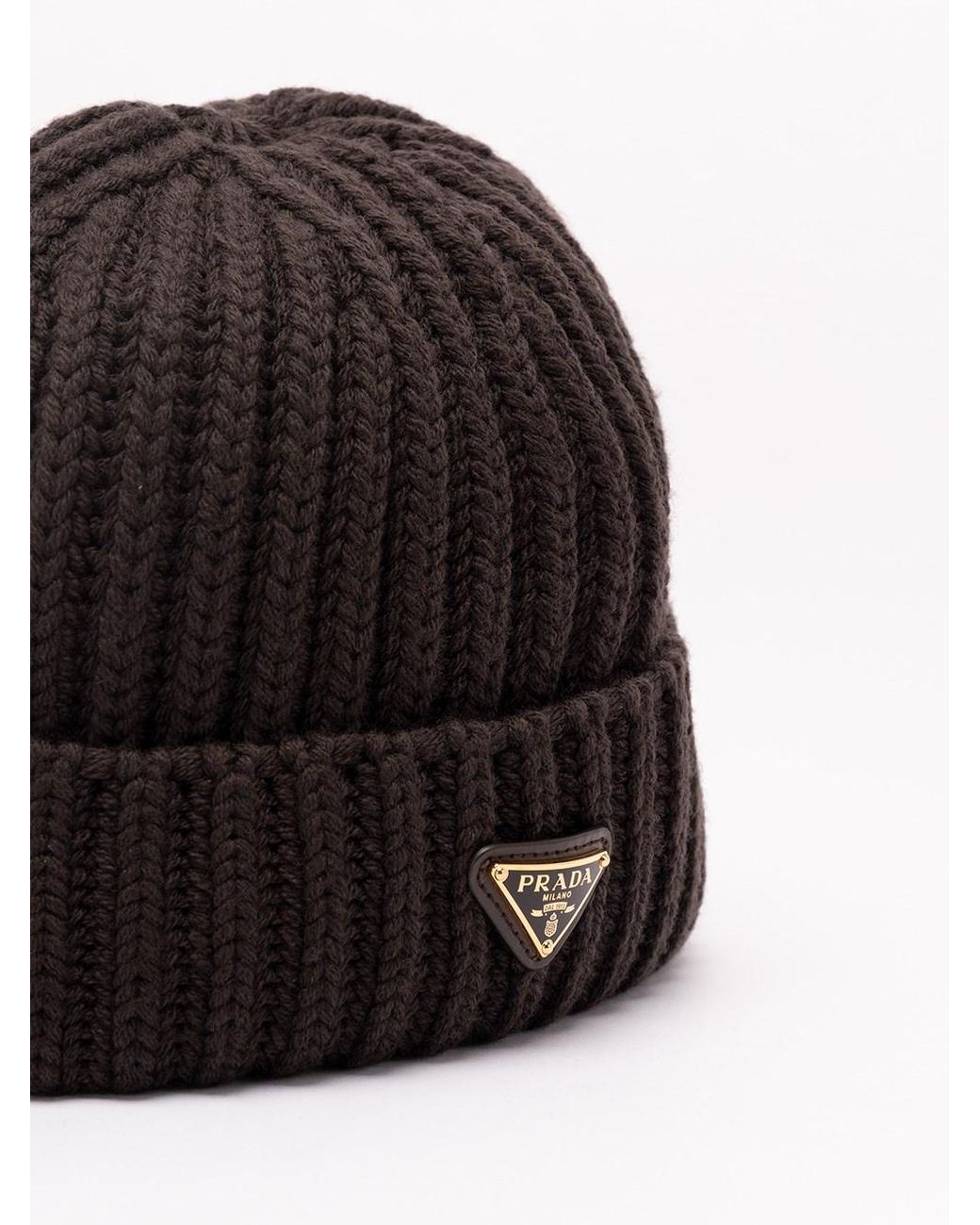 Prada Black Wool Beanie