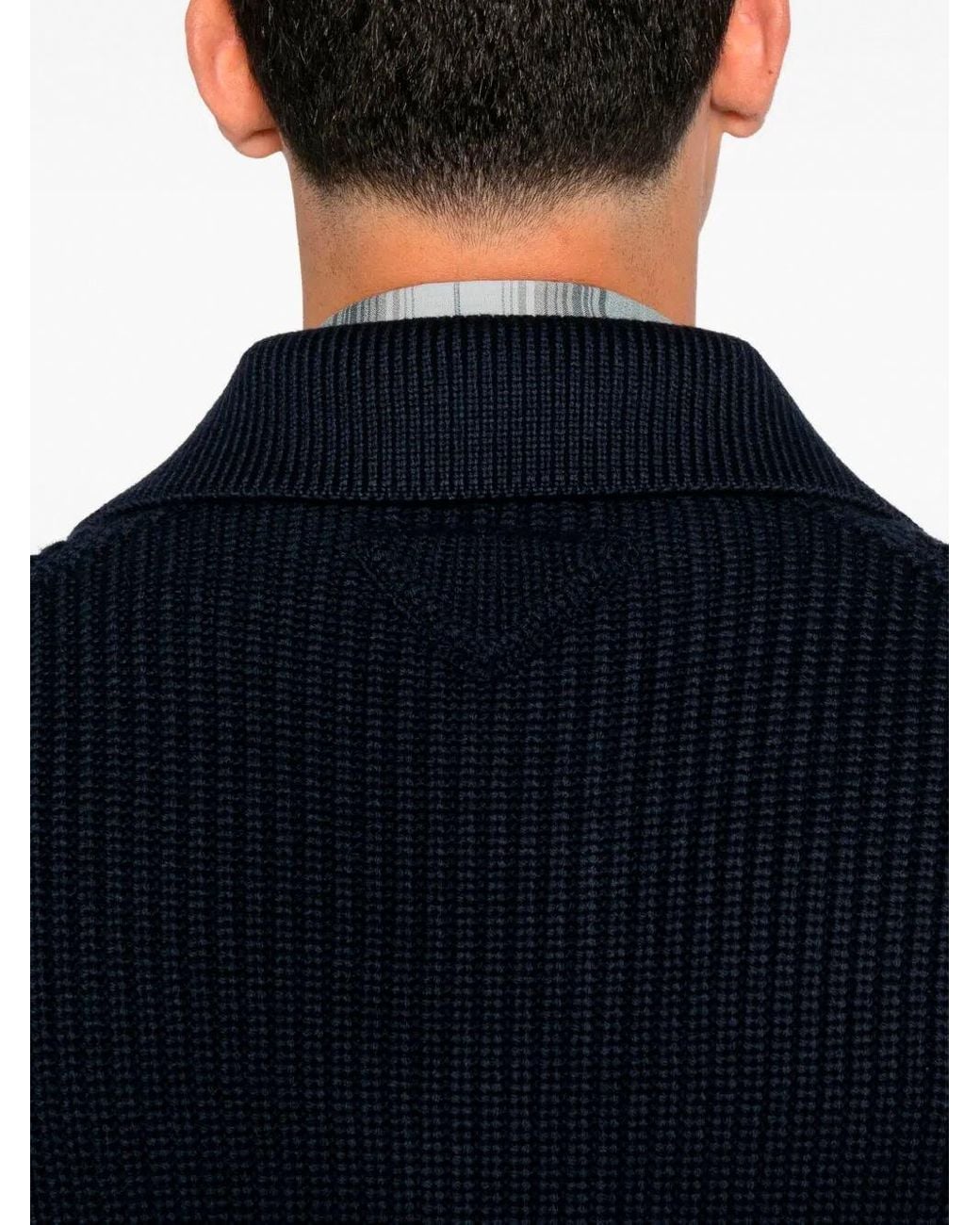 Prada Blue Wool Cardigan for men