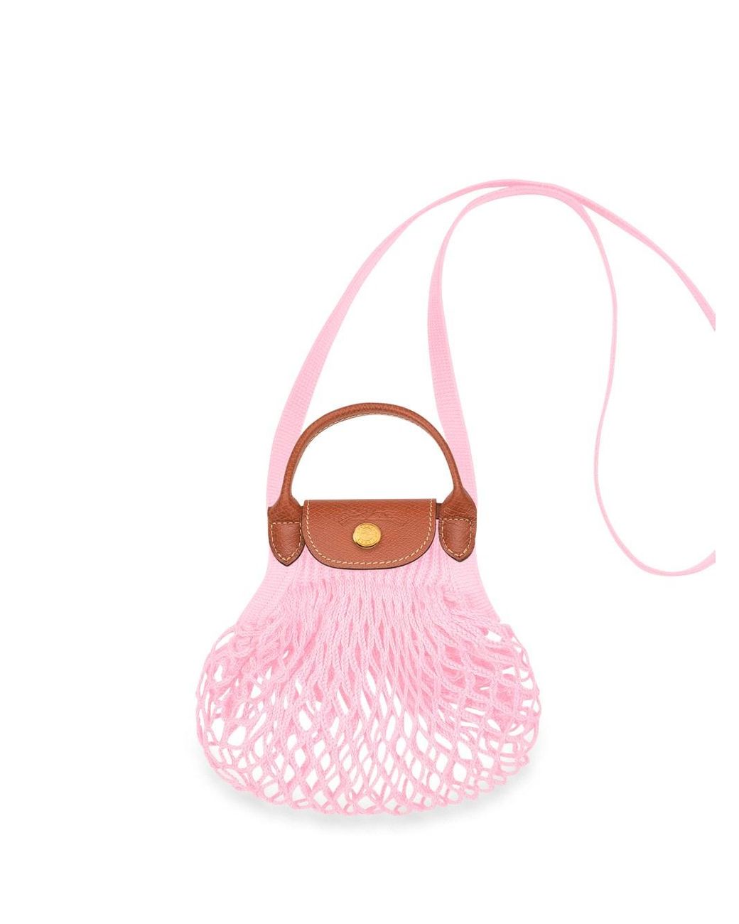 Longchamp `le Pliage Filet` Extra Small Mesh Bag in Pink Lyst