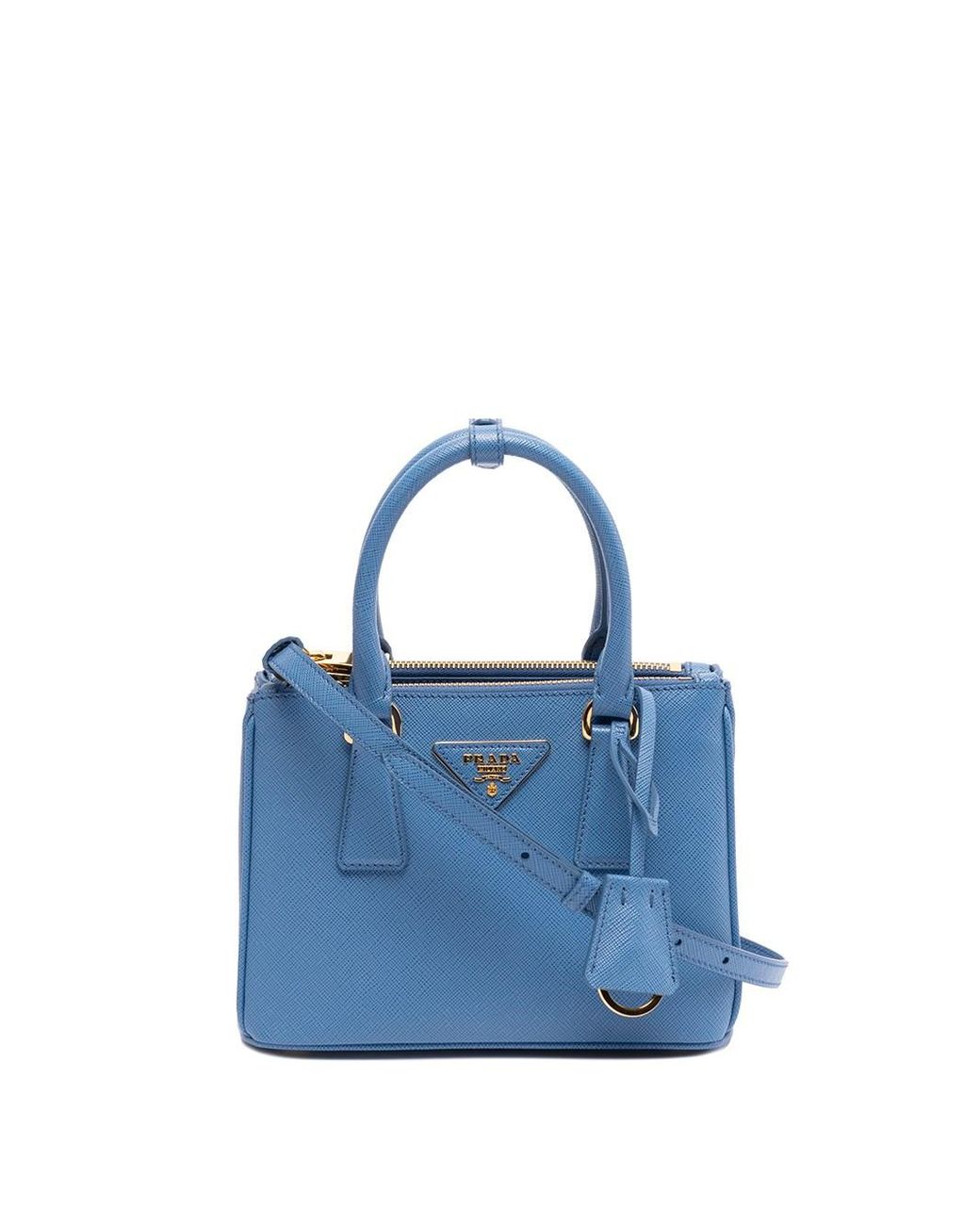 Prada Mini ` Galleria` Saffiano Leather Bag in Blue | Lyst