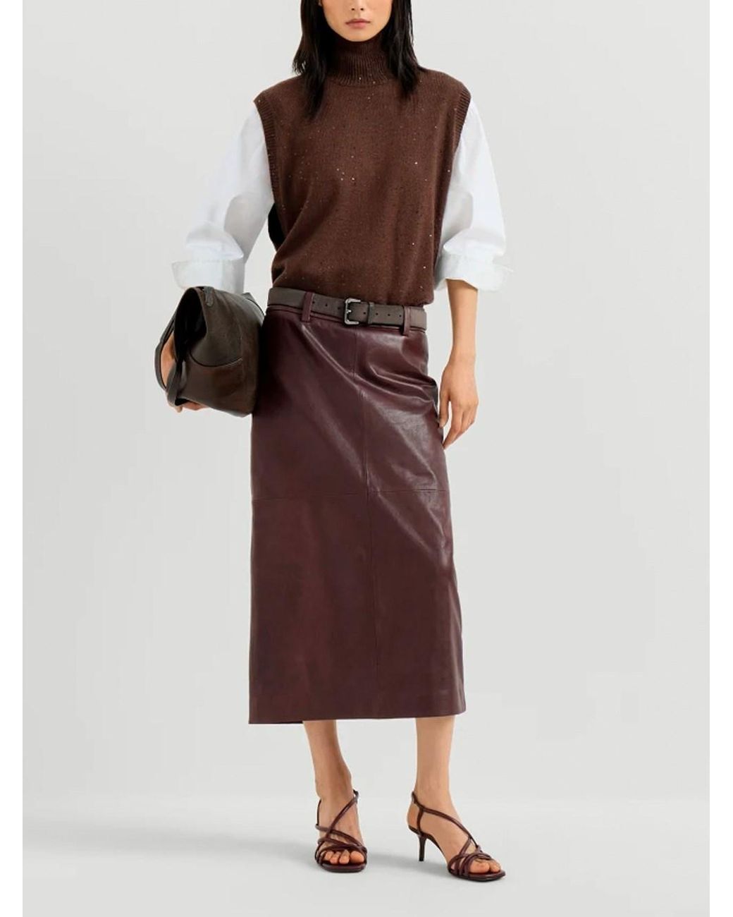 Brunello Cucinelli Purple Turtleneck Sweater Vest