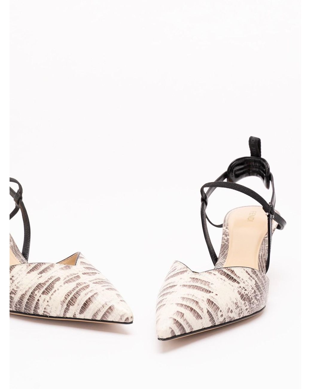 Fendi White 'Colibri Lite' Slingback