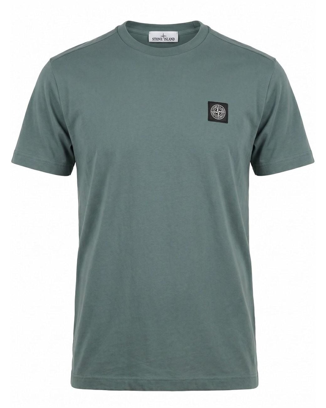 Stone Island Green Cotton Jersey Garment Dyed T-Shirt for men