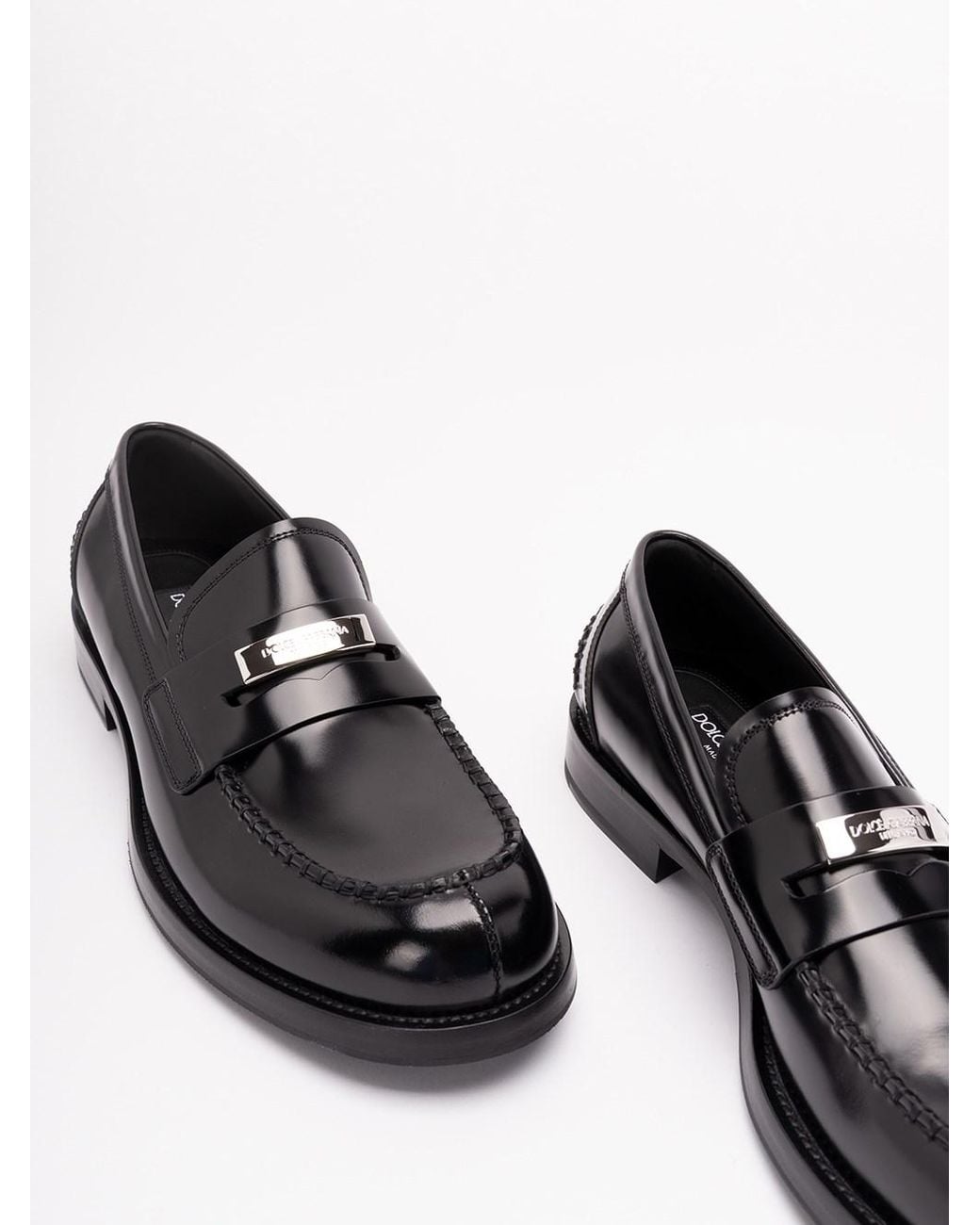 Dolce & Gabbana White Dolce & Gabbana Calfskin Loafers for men