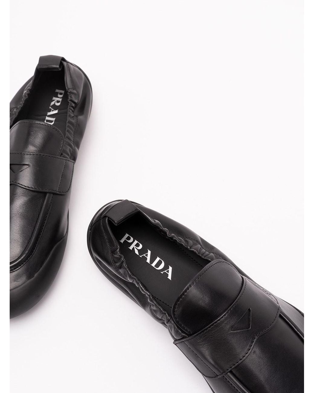 Prada White Speedrock Leather Loafers for men