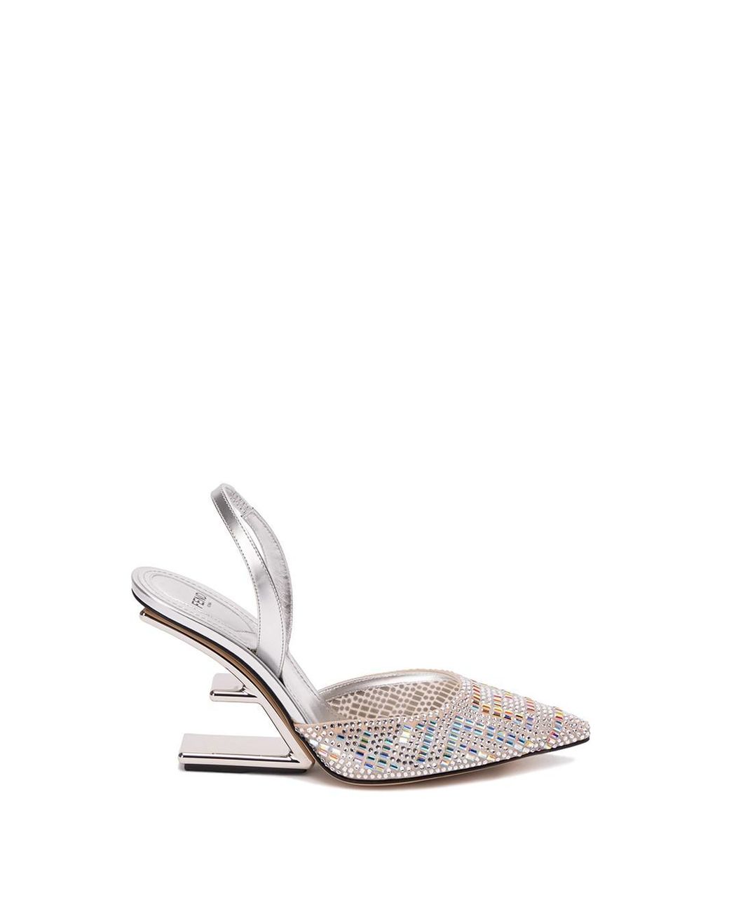 Fendi `first` Slingbacks With Strass in White | Lyst