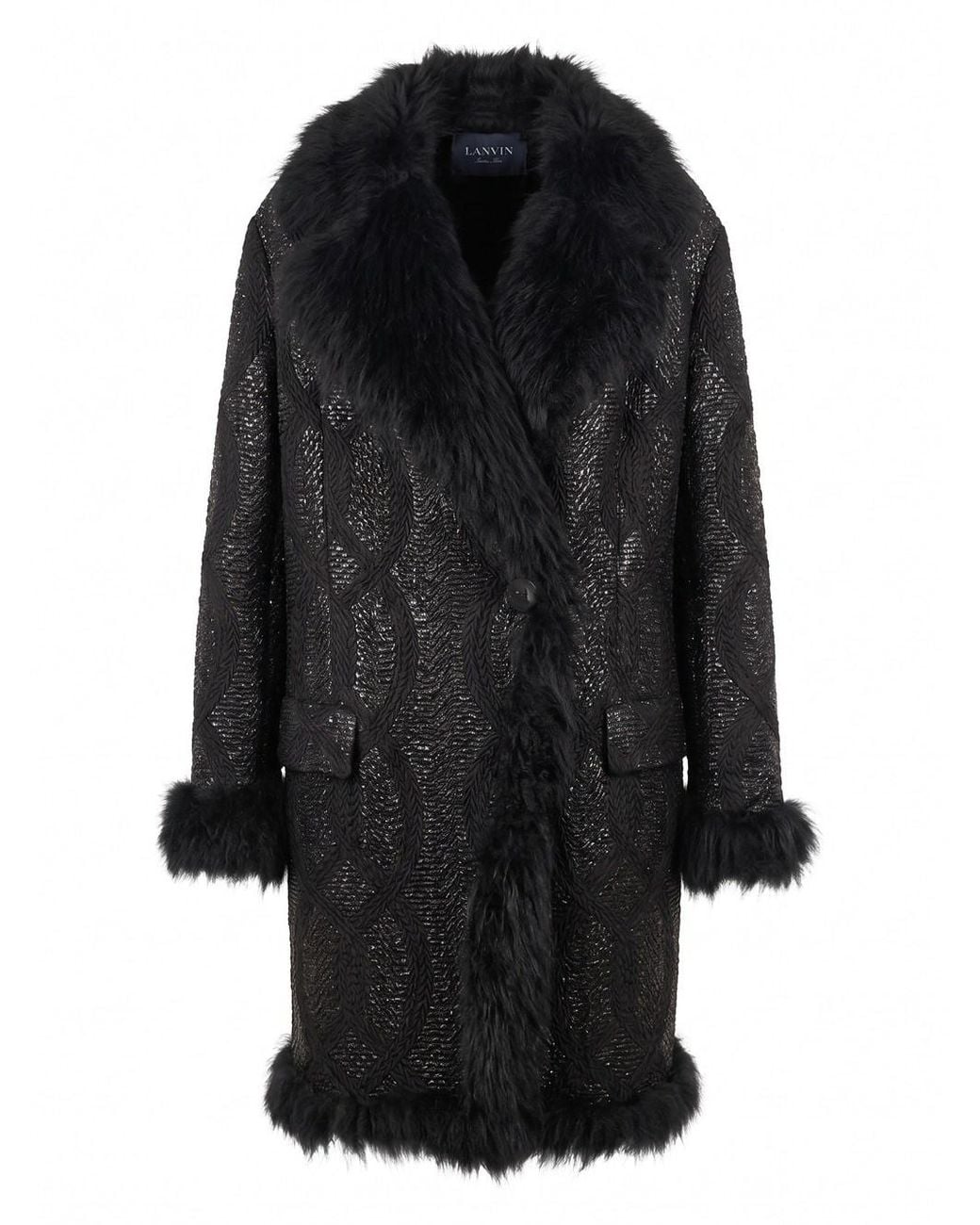 Shearling Coat di Lanvin in Black